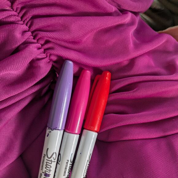 Vintage Betsy Adam Prom Dress Maxi Gown 8 Purple Pink Y2K Fairy Glam Ruffle - Picture 13 of 15